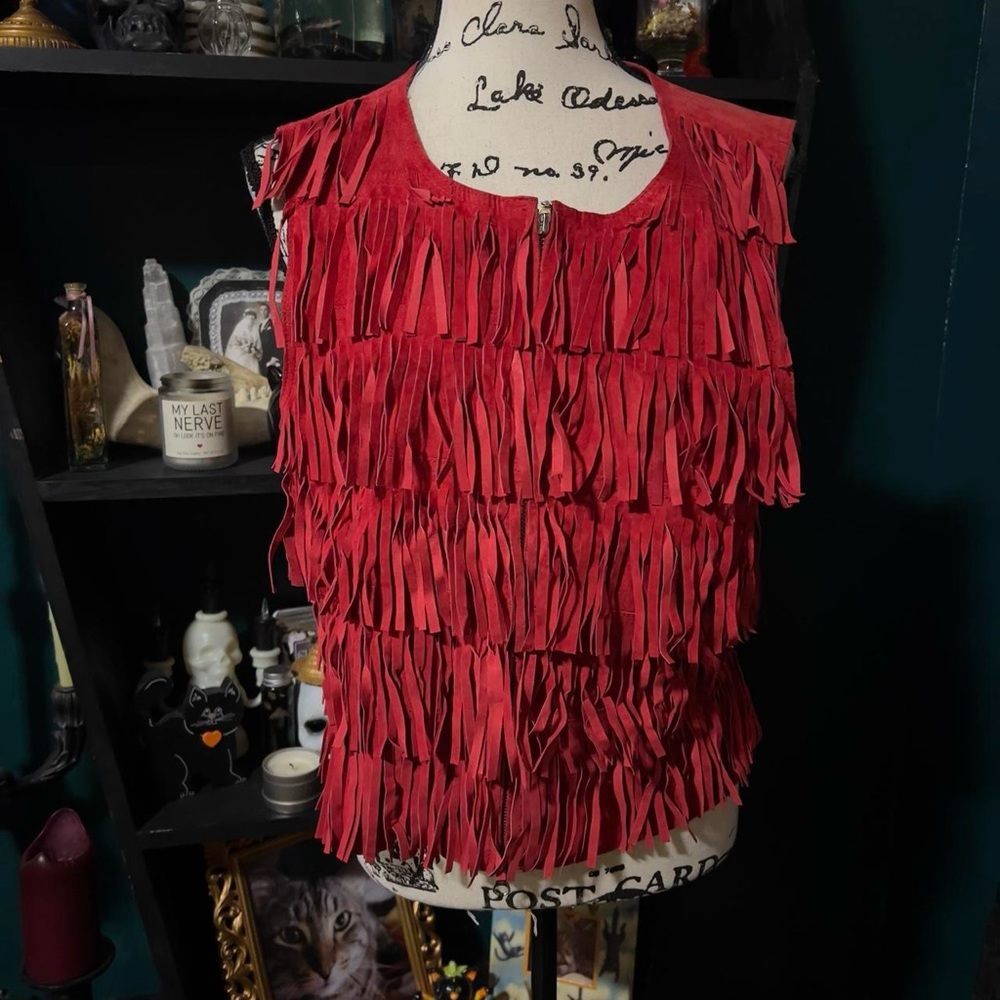 Red Fringe Vest